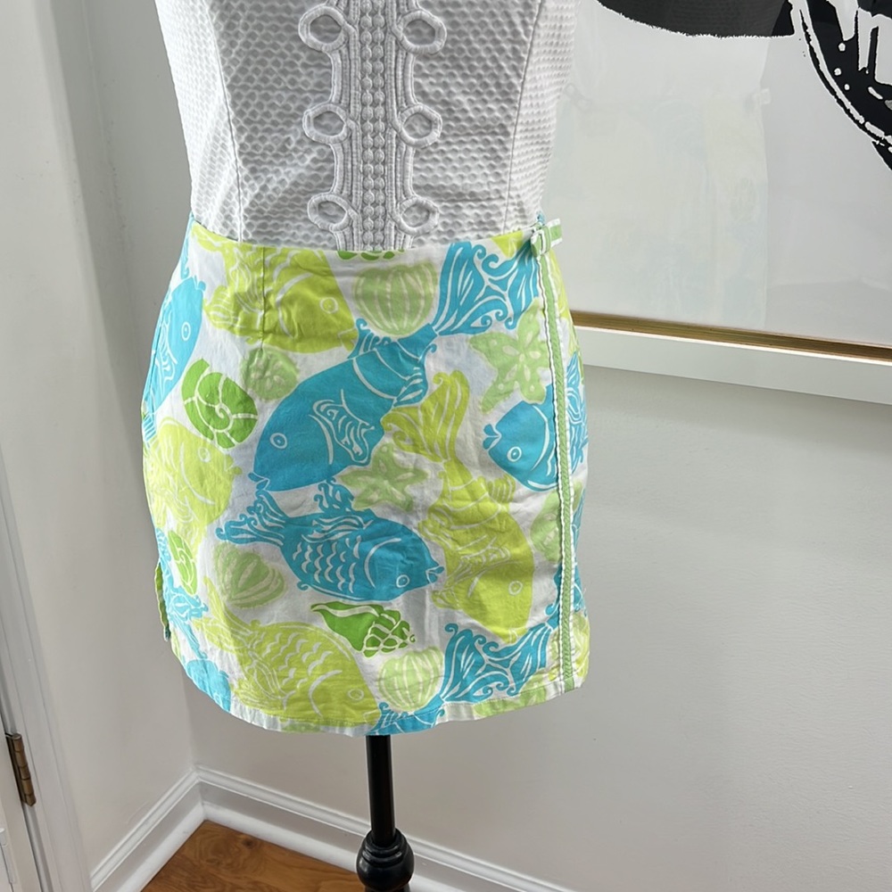 Lilly Pulitzer Clearwater Neon Fish & Sealife Print Mini Skort, Size 8 - Picture 2 of 11